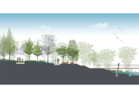 河道景观剖立面图