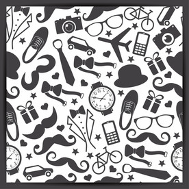 男士男生黑白背景花纹墙纸绅士男