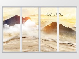 大理石纹仙境日出移门