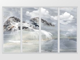 大理石纹蓝色石海移门