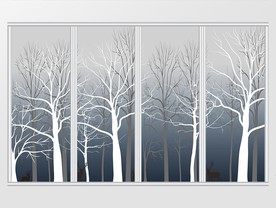 现代简约创意山水风移门