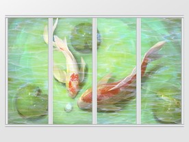 新中式荷塘移门