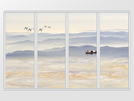 新中式石纹移门