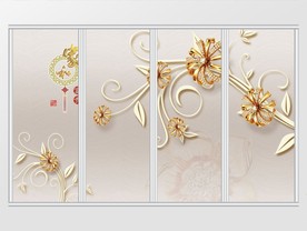 家和富贵金色奢华珠宝移门