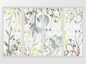 现代简约3D花卉移门