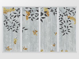 现代简约质感花卉淡雅移门