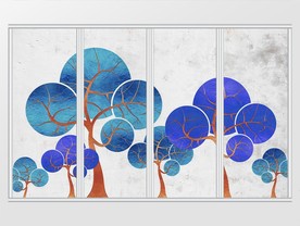 现代简约自然质感树林移门