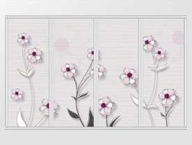 小清新田园风珠宝花朵移门