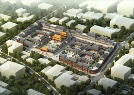 古建筑效果图 门楼牌坊 寺庙广