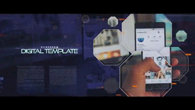 科技风格的六边形内容展示模板