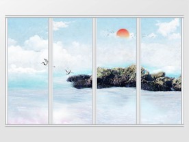 新中式大理石纹移门