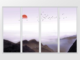 新中式山水意境移门