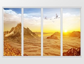 大理石纹山水移门