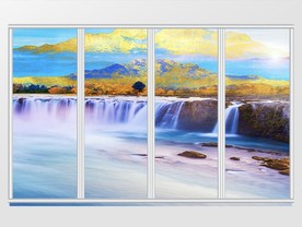 简约现代金山山水移门