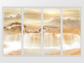 石纹山水飞瀑移门