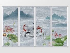 新中式抽象艺术移门