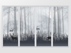 新中式森林移门