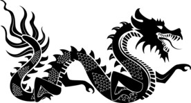 中国龙龙纹剪影素材矢量图