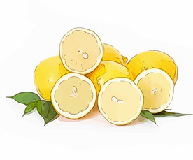 柠檬 矢量手绘素材