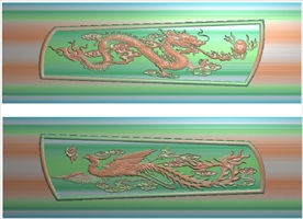 龙凤小棺材帮子精雕图浮雕长龙