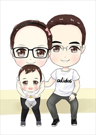 原创卡通Q版一家人