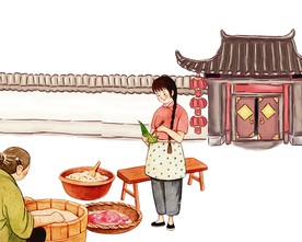 端午包粽子素材