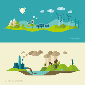 环境保护污染矢量插画