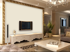 PSD欧式电视墙纸样机