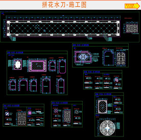 展厅拼花水刀CAD图