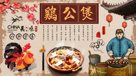 鸡公煲美食背景
