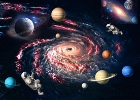 高清外太空漩涡吊顶背景墙壁画图