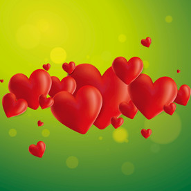 创意立体质感爱心情人节