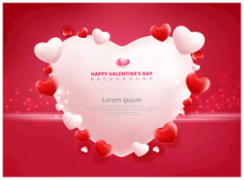 创意立体质感爱心情人节