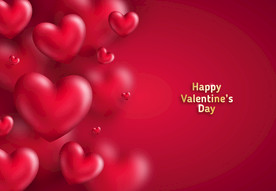 创意质感立体爱心情人节