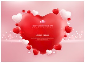 创意质感立体爱心情人节