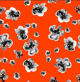 原创花卉国画风无缝连接花型设计