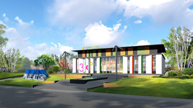 售楼部入口景观效果图