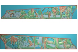 二十四孝棺材棺木帮子精雕图浮雕