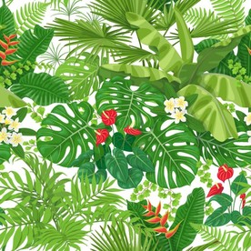 热带绿色叶子绿色植物矢量素材