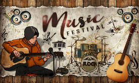 复古音乐人物背景墙