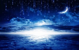 大型高清银河系月亮梦幻背景