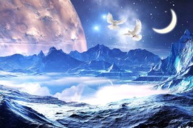 大型梦幻宇宙星空蓝色背景