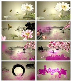 中国风江南水墨LED视频背