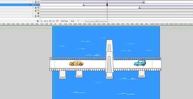 汽车在桥上经过10秒动画