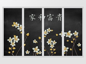 黑色简约3D珠宝镶嵌现代移门