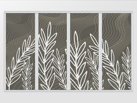 现代唯美大气几何线条植物移门