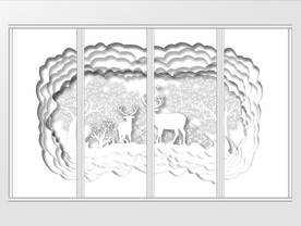 北欧简约麋鹿森林移门