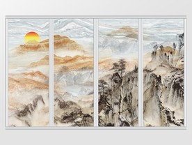 大气中式山峦移门