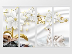 3d立体典雅珠宝移门