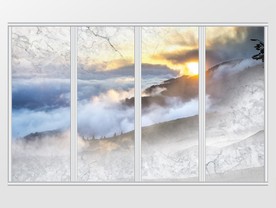 大气大理石纹理夕阳云彩移门